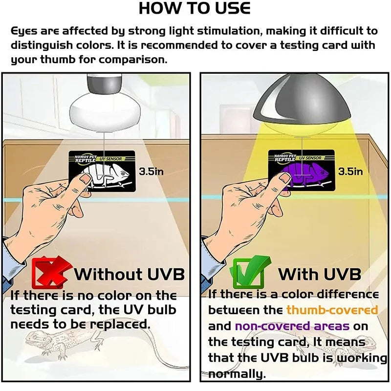 Test Card - UV Light Lamps for Reptile Terrarium