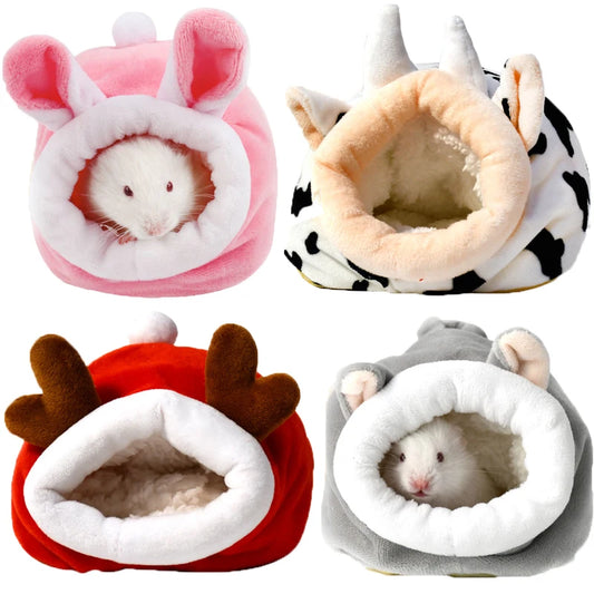 Hamster Cage Soft Warm Bed Pet Rat Hammock Pig Squirrel Winter House Velvet Nest Sleeping Warm Bed Small Pet Items - PetPlanet