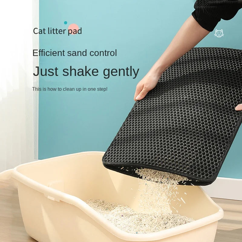 Waterproof Cat Litter Mat with Double Honeycomb Design