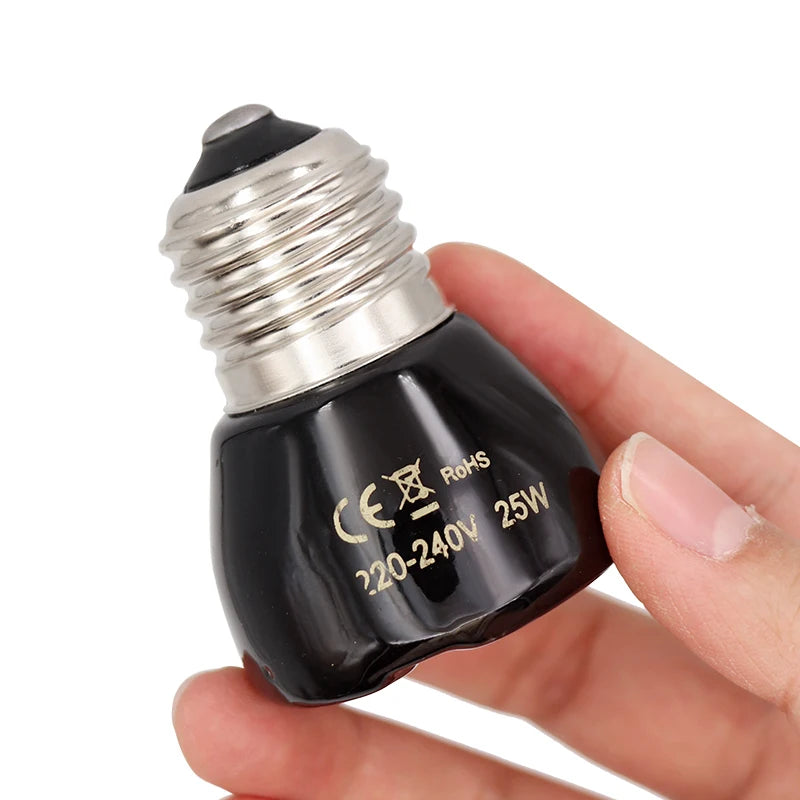 220V Far Infrared Heating Lamp Black Ceramic E27 Pet Warmer Bulb Brooder Chickens Tortoise Lizard Reptile Light - PetPlanet