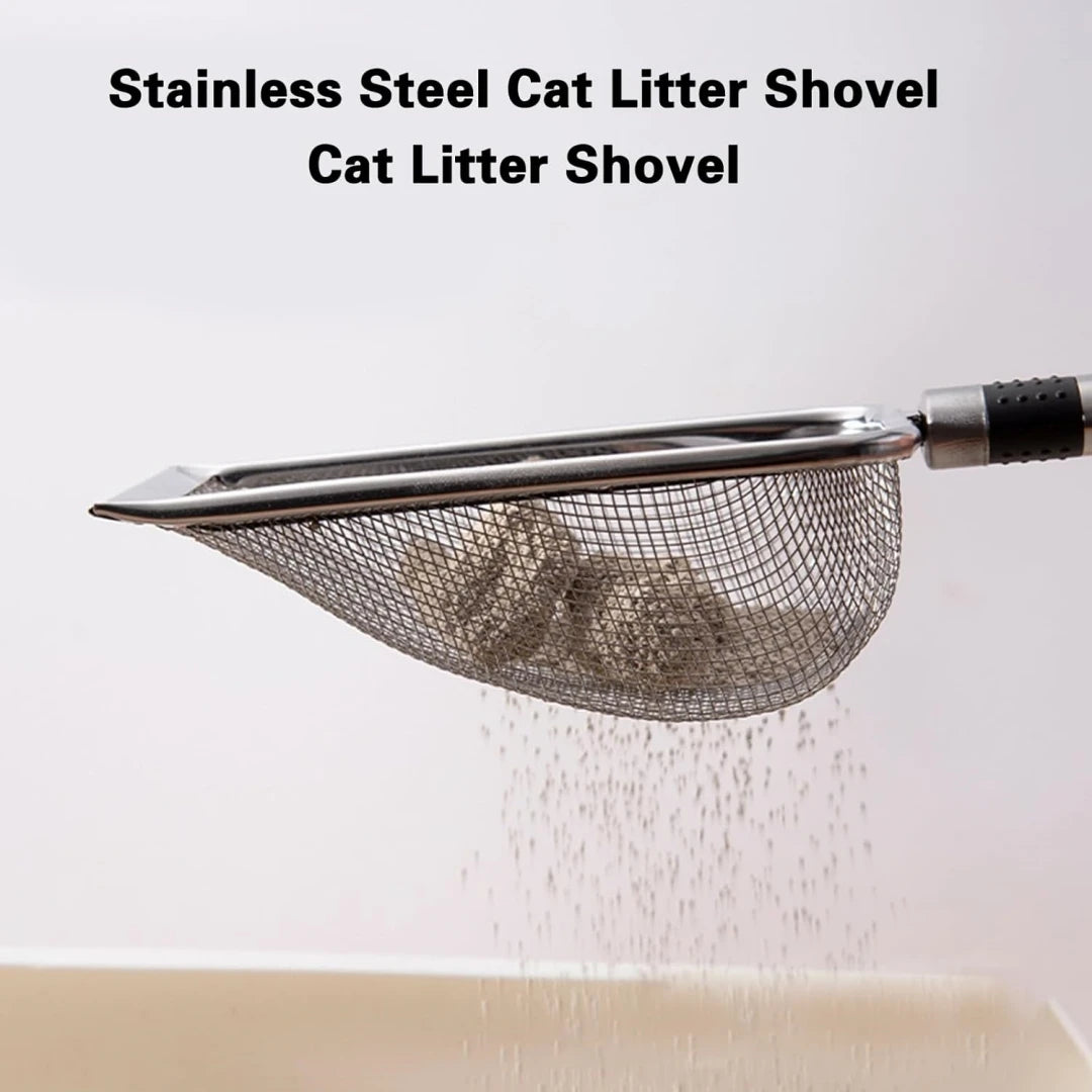 Durable Metal Cat Litter Scoop - Stainless Steel Handle