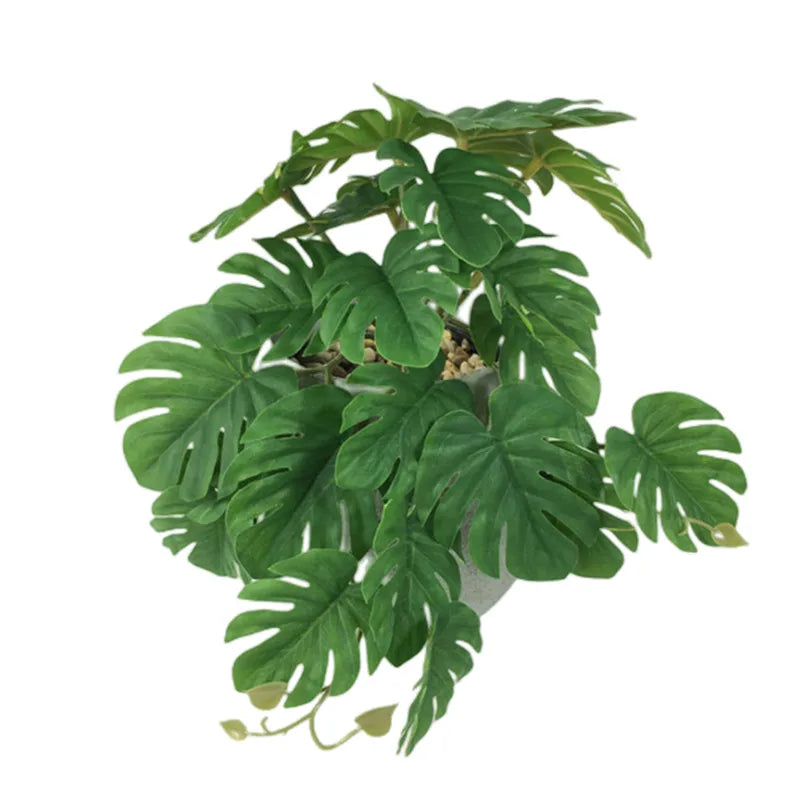 Artificial Terrarium Plant for Reptile Amphibian for Tank Pet Habitat Decorations Lifelike Tropical Leaves Plastic Leaf Rattan - PetPlanet