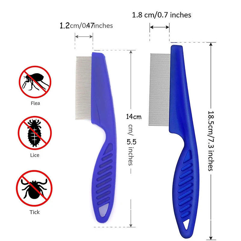 Flea Comb & Grooming Brush for Small Mammals - Rabbits, Hamsters, Guinea Pigs