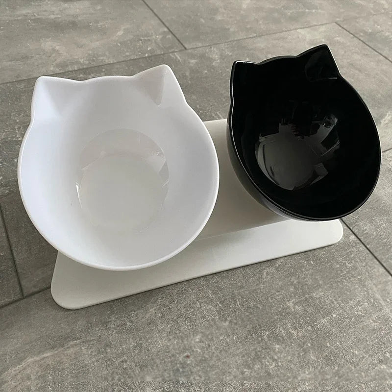 Non-Slip Double Feeding Bowl with Stand For Cats - PetPlanet