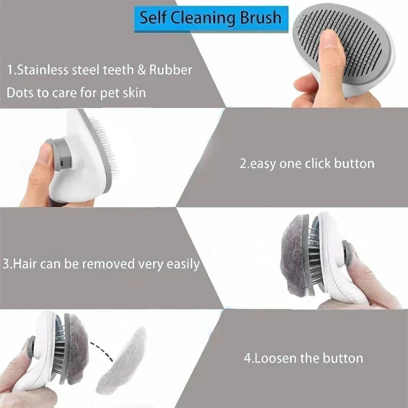 Pet Hair Removal Brush – Grooming Tool for Cats, Dogs, and Small Animals