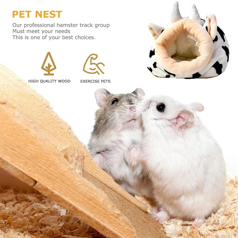 Hamster Cage Soft Warm Bed Pet Rat Hammock Pig Squirrel Winter House Velvet Nest Sleeping Warm Bed Small Pet Items - PetPlanet