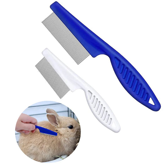 Flea Comb & Grooming Brush for Small Mammals - Rabbits, Hamsters, Guinea Pigs