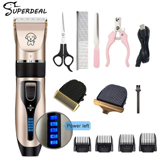 Wireless Fur Hair Clipper Set – with Precision Blades for All Fur Types