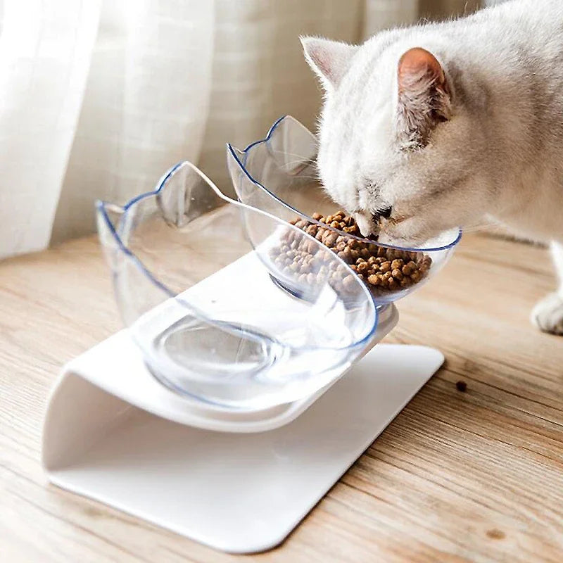 Non-Slip Double Feeding Bowl with Stand For Cats - PetPlanet